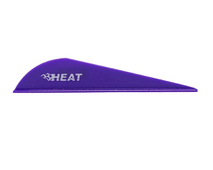 One purple Bohning Heat vane showing the white Heat logo. 