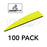 One yellow Q2i X-II 3-inch vane with a black base. The image includes the Fusion X-II logo and these words: 100 PACK. The Ten Zone Archery logo is visible as a watermark over the image.