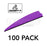 One purple Q2i X-II 3-inch vane with a black base. The image includes the Fusion X-II logo and these words: 100 PACK. The Ten Zone Archery logo is visible as a watermark over the image.