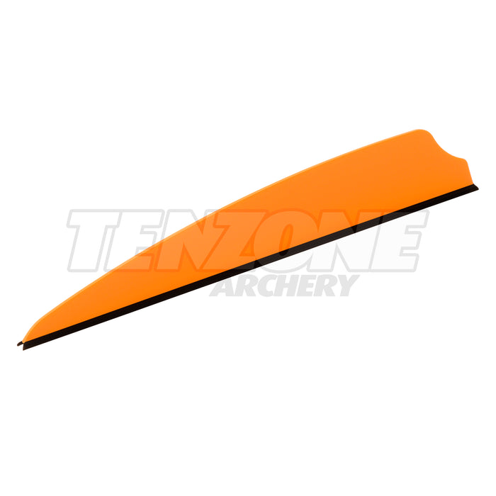 One orange Q2i X-II 3.5-inch vane with a black base. The Ten Zone Archery logo is visible as a watermark over the image.