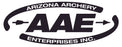 AAE Arizona Archery Enterprises black logo on white ground.