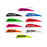 Nine individual AAE Max Stealth vanes showing the range of nine colours, with vane dimensions .5 inch height by 2.7 inch length, weight 9.2 grains. The Ten Zone Archery logo is visible as a watermark over the image.