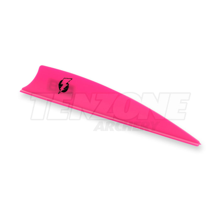 One hot pink Bohning Bolt vane showing the black Bolt symbol. The Ten Zone Archery logo is visible as a watermark over the image.
