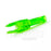 Closeup image of one green EV-M micro diameter nock of large throat size by Evolusion Arrows from Ten Zone Archery