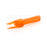 Closeup image of one orange EV-T slim diameter nock by Evolusion Arrows from Ten Zone Archery