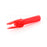 Closeup image of one red EV-T slim diameter nock by Evolusion Arrows from Ten Zone Archery