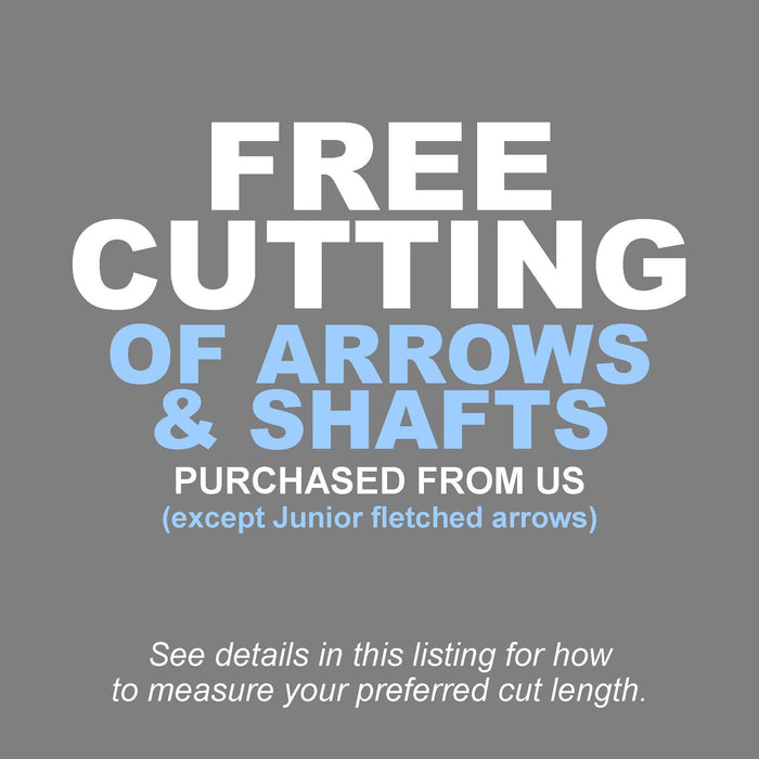Free cutting of arrows and shafts purchased from Ten Zone Archery