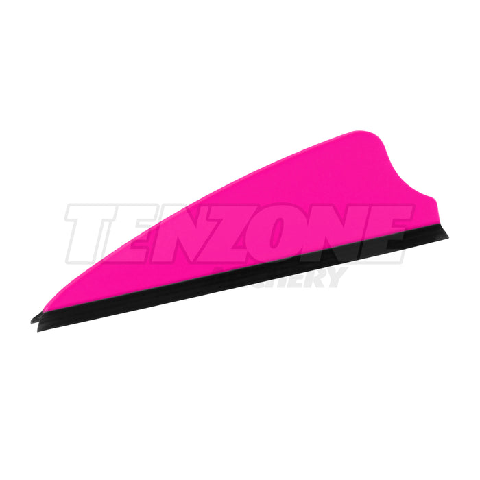 One pink Q2i Fusion-II 2.1-inch vane with a black base. The Ten Zone Archery logo is visible as a watermark over the image.