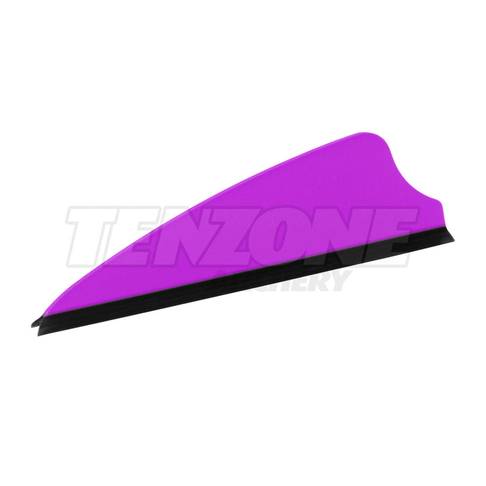 One purple Q2i Fusion-II 2.1-inch vane with a black base. The Ten Zone Archery logo is visible as a watermark over the image.