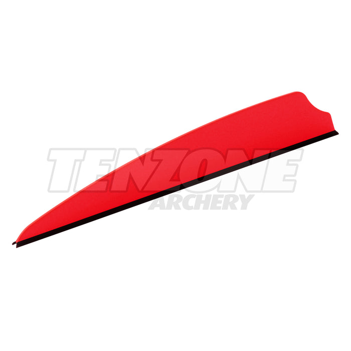 One red Q2i X-II 3.5-inch vane with a black base. The Ten Zone Archery logo is visible as a watermark over the image.