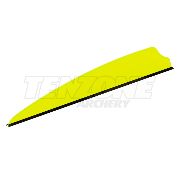 One yellow Q2i X-II 3.5-inch vane with a black base. The Ten Zone Archery logo is visible as a watermark over the image.